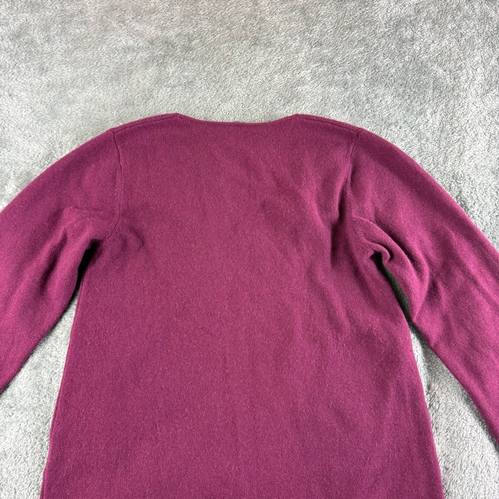 Margaret O Leary 100% Cashmere V‎ Neck Button Front Pullover Sweater Amethyst S - Picture 10 of 10